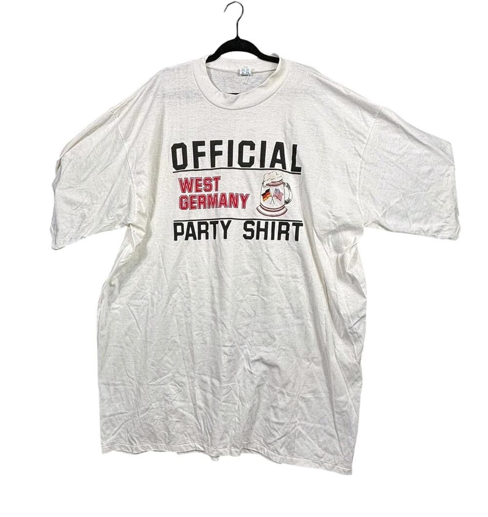 Vintage West Germany Shirt Mens One Size White Official Party 50/50 Made USA 80s